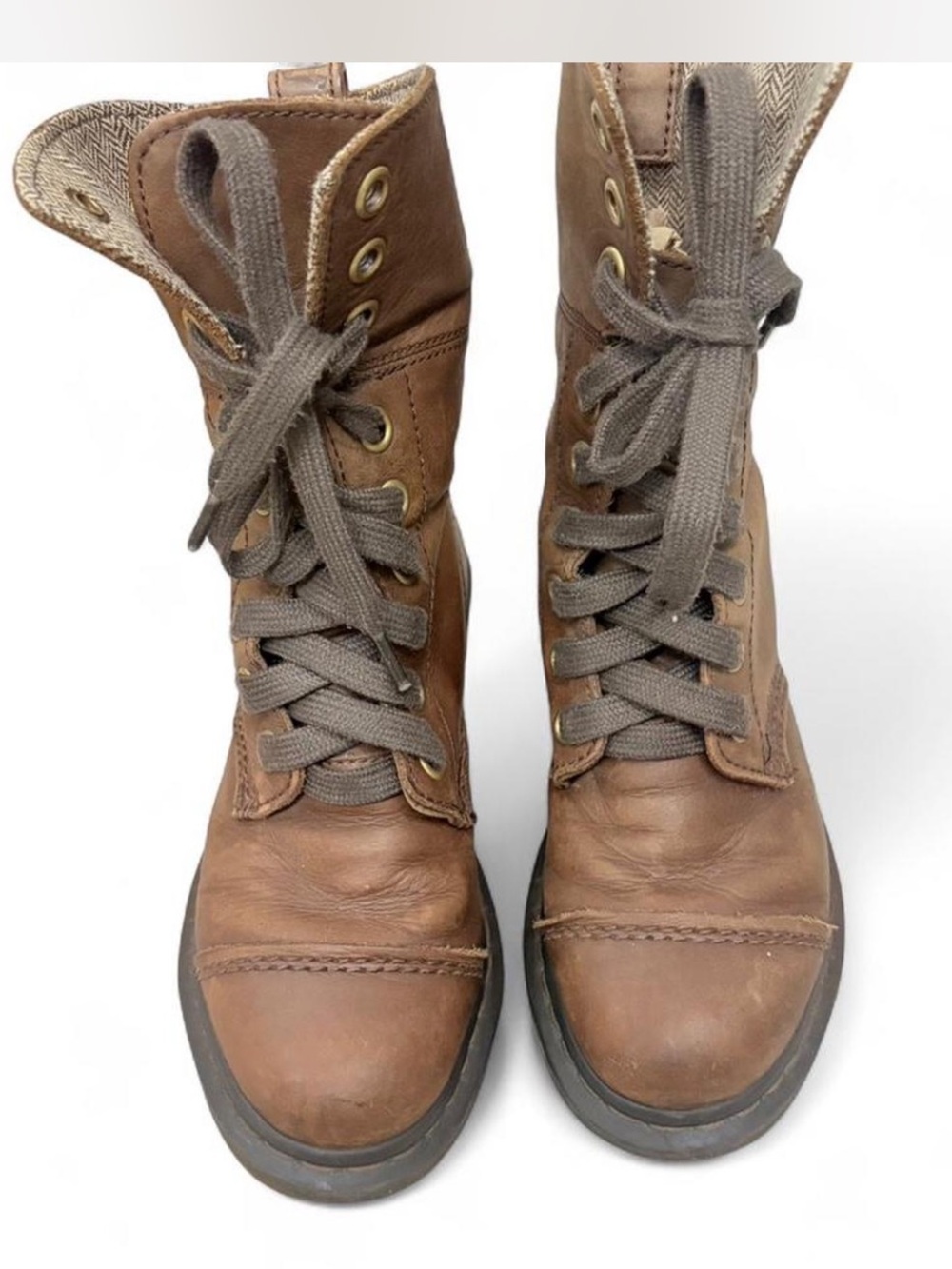 Women’s Brown Dr. Marten Dr. Martens : Aimilita Leather Lace-Up Ankle Boots